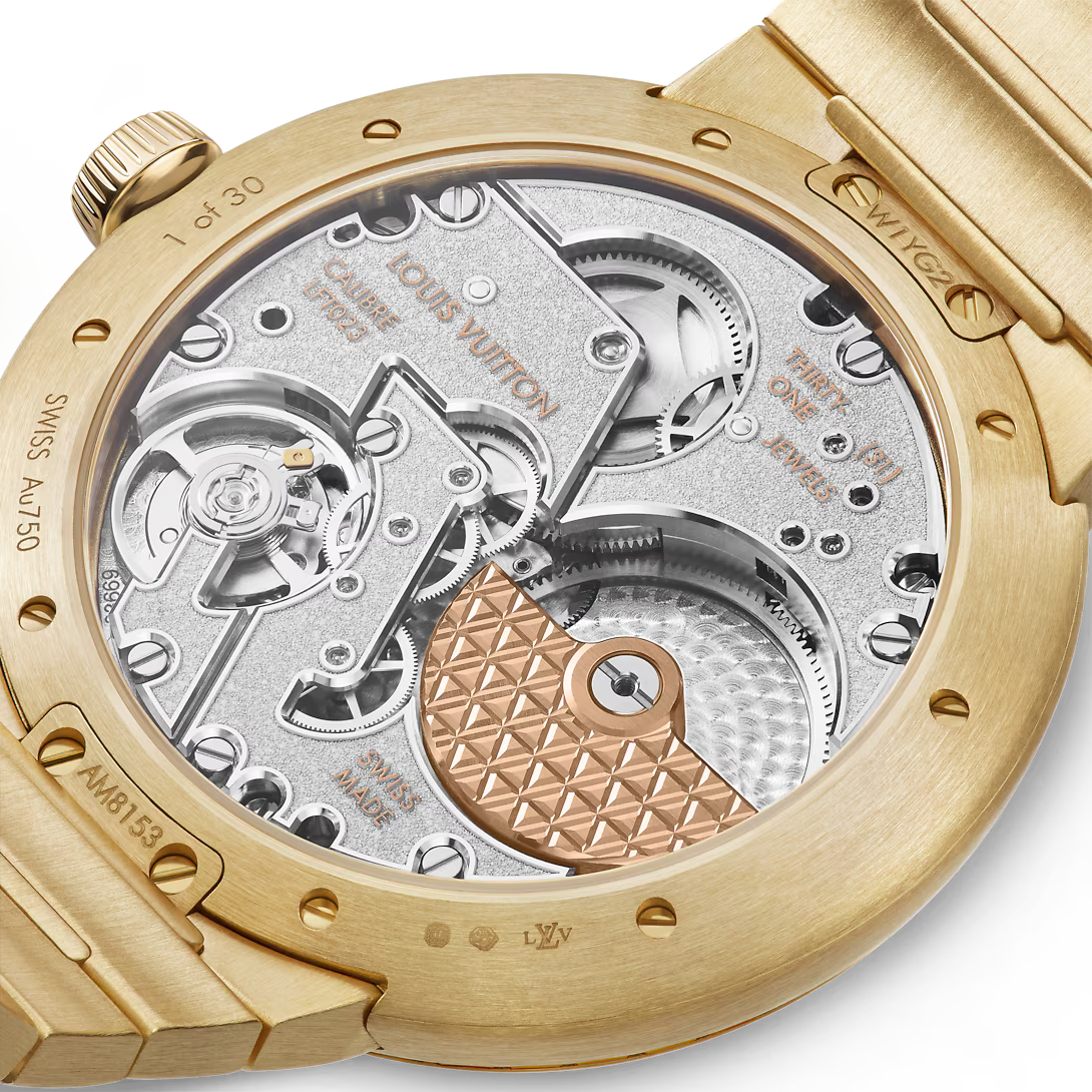 Tambour, Automatikuhrwerk, 40 mm, Gelbgold, Onyx, Saphire