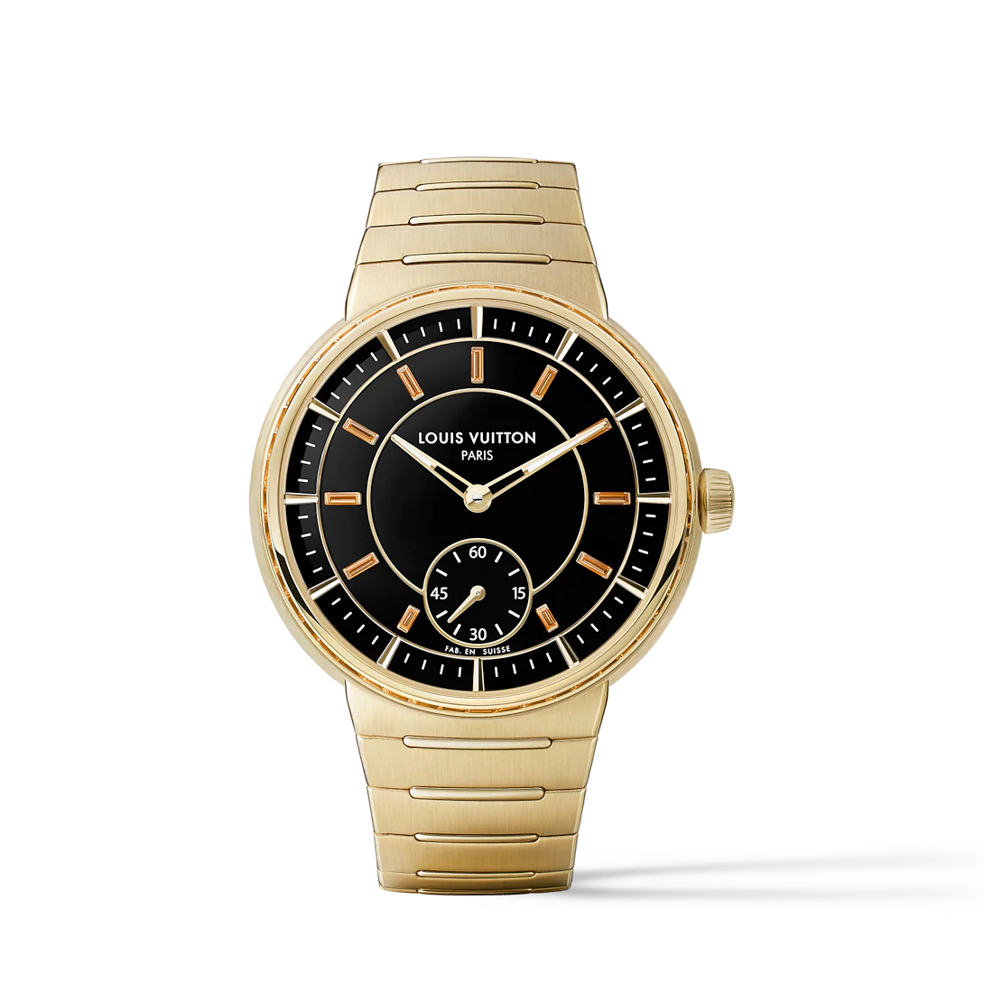 Tambour, Automatikuhrwerk, 40 mm, Gelbgold, Onyx, Saphire